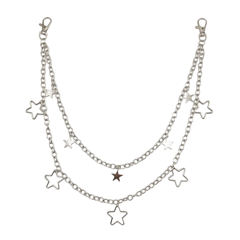 Fém derékszíj üreges ötágú csillaggal, többszintű retro csillag dizájn, uniszex felnőtteknek, egyhurok öv, nikkelmentes bevonat, testreszabható rajz vagy minták szerint