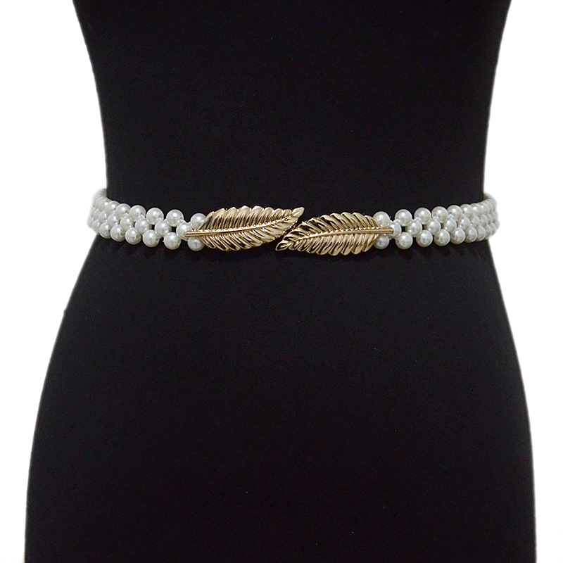 Gyöngyös deréklánc, egyhurok öv, univerzális stílus, nyár, tavasz és ősz számára