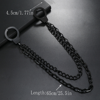 Metalni pojas za struk s dvostrukim krugovima, stil punk/hip-hop/rock, duljina 60–80 cm, širina 4,5 cm