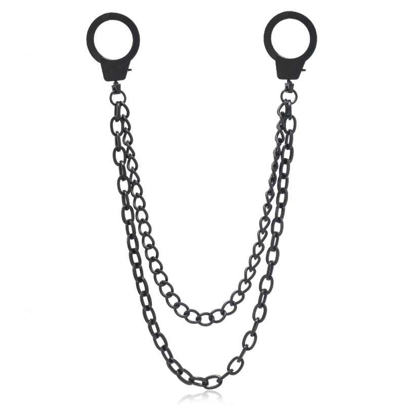 Metalni pojas za struk s dvostrukim krugovima, stil punk/hip-hop/rock, duljina 60–80 cm, širina 4,5 cm