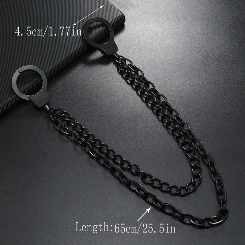 Metalni pojas za struk s dvostrukim krugovima, stil punk/hip-hop/rock, duljina 60–80 cm, širina 4,5 cm