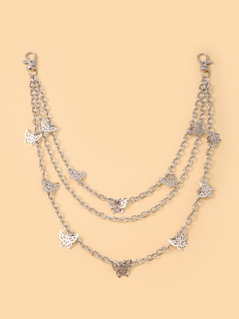 Lanac za struk izrezanim leptir motivom, legura, višekružni dizajn, unisex dodatak za mlade