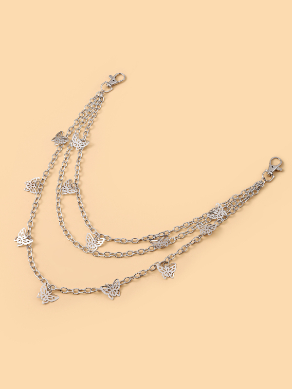 Lanac za struk izrezanim leptir motivom, legura, višekružni dizajn, unisex dodatak za mlade