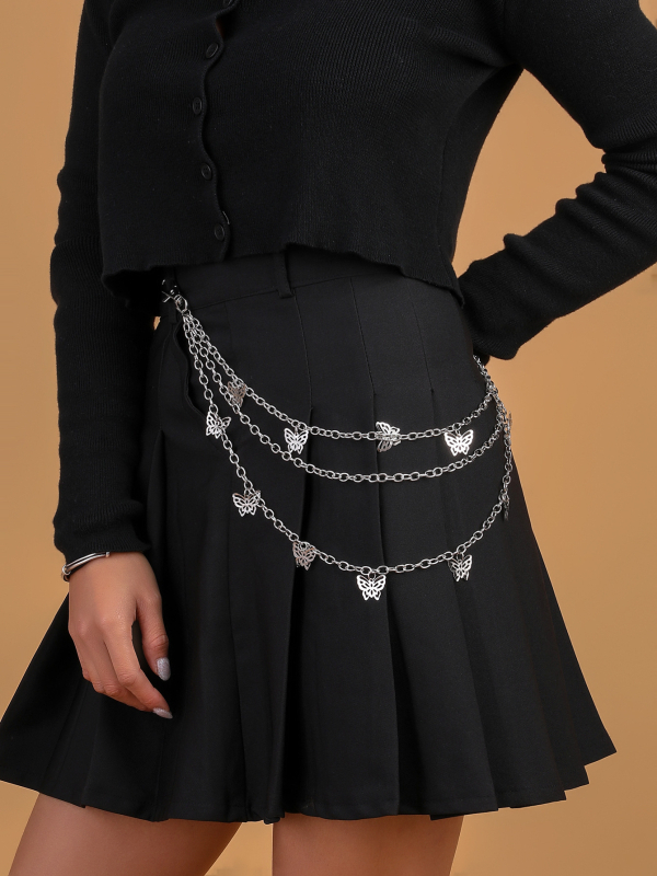 Lanac za struk izrezanim leptir motivom, legura, višekružni dizajn, unisex dodatak za mlade
