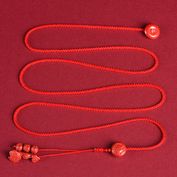 Deréklánc cinnabarból, zodiákus téma, nemzeti stílus, egyhurok öv, Dehou Zhai