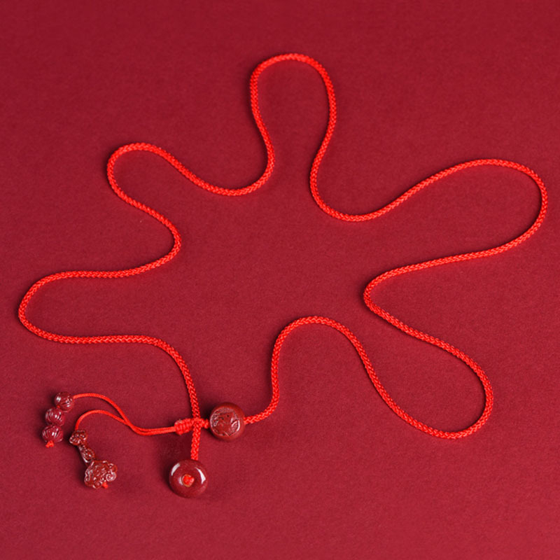 Deréklánc cinnabarból, zodiákus téma, nemzeti stílus, egyhurok öv, Dehou Zhai