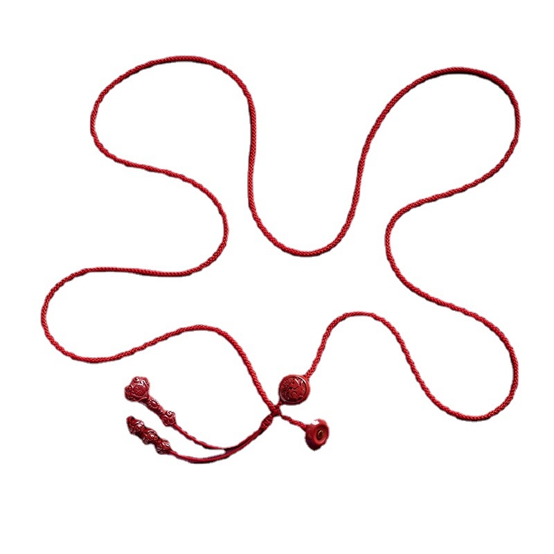 Deréklánc cinnabarból, zodiákus téma, nemzeti stílus, egyhurok öv, Dehou Zhai