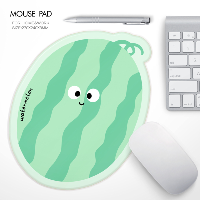 Képregény-stílusú egérpad dinnyével és ananásszal, textil, egyoldalas, hőátvitel, OEM testreszabás