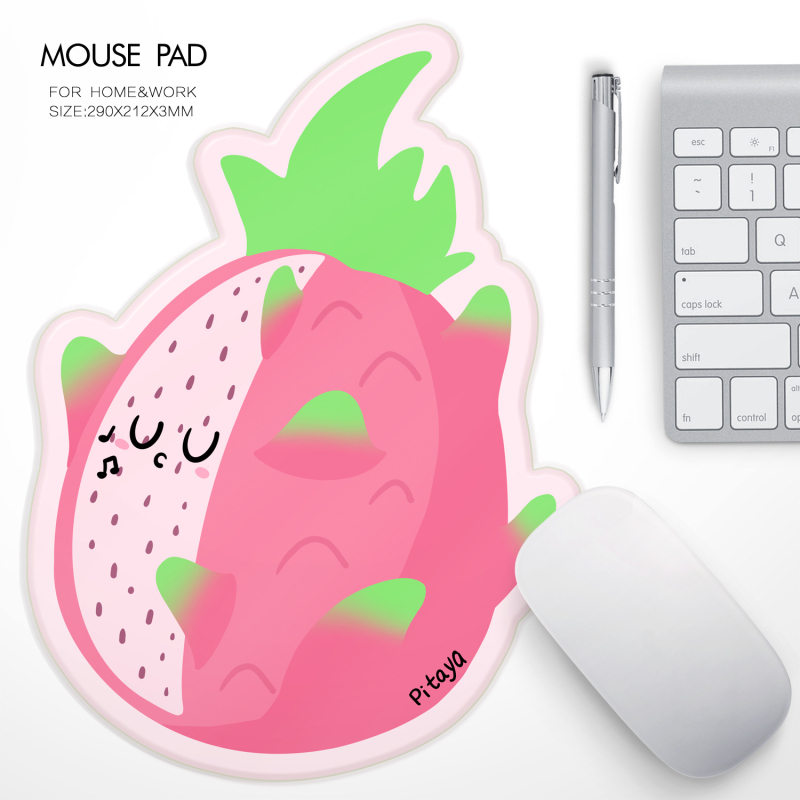 Képregény-stílusú egérpad dinnyével és ananásszal, textil, egyoldalas, hőátvitel, OEM testreszabás