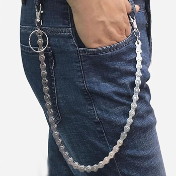 Pojas lanac od metala, hip-hop stil, duljina 60–80 cm, širina 2 cm