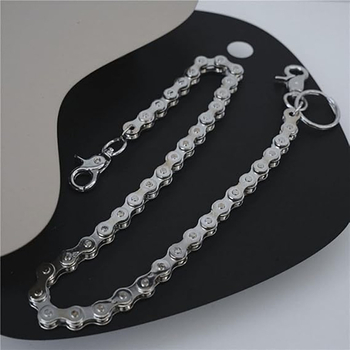 Pojas lanac od metala, hip-hop stil, duljina 60–80 cm, širina 2 cm