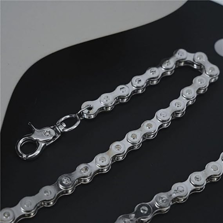 Pojas lanac od metala, hip-hop stil, duljina 60–80 cm, širina 2 cm