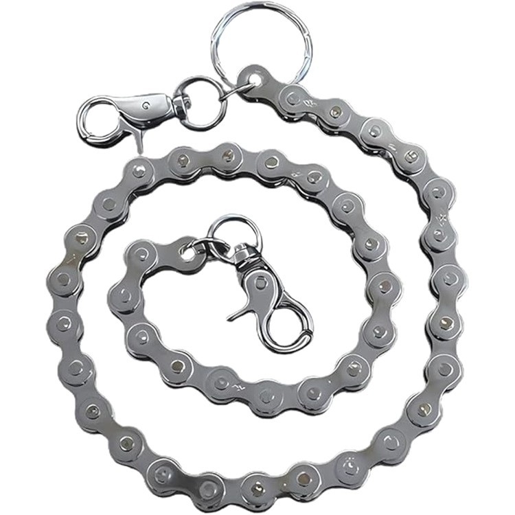 Pojas lanac od metala, hip-hop stil, duljina 60–80 cm, širina 2 cm