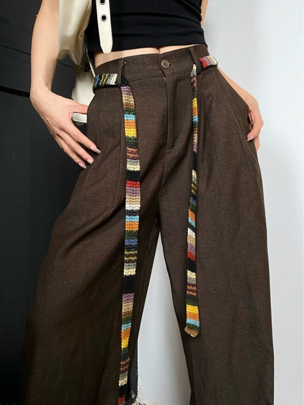 Kötött deréköv csíkos sál-stílusú kiegészítő, uniszex felnőtteknek, szövött anyag, tavasz 2025