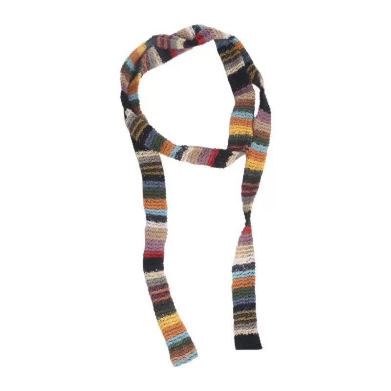 Kötött deréköv csíkos sál-stílusú kiegészítő, uniszex felnőtteknek, szövött anyag, tavasz 2025