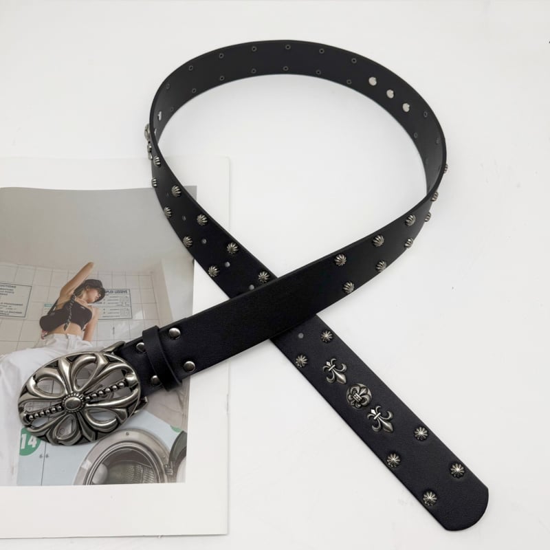 PU pojas s aluminijskom kopčom, punk stil, izrezana šuplja pločica s križnim uzorkom, dekorativni pojas za struk