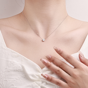Srebro 925 ovalni moissanit ogrlica za žene, minimalistički elegant nakit
