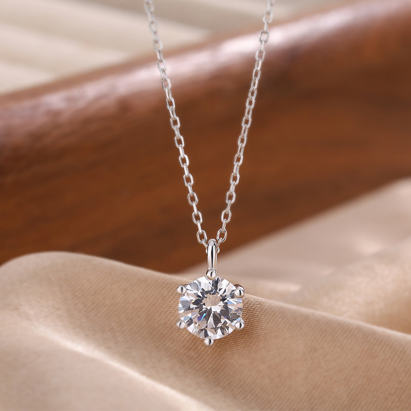 Colier din argint 999, pandantiv cu diamant unic, formă geometrică, stil ușor lux, lanț Flash o chain, 1,75 g