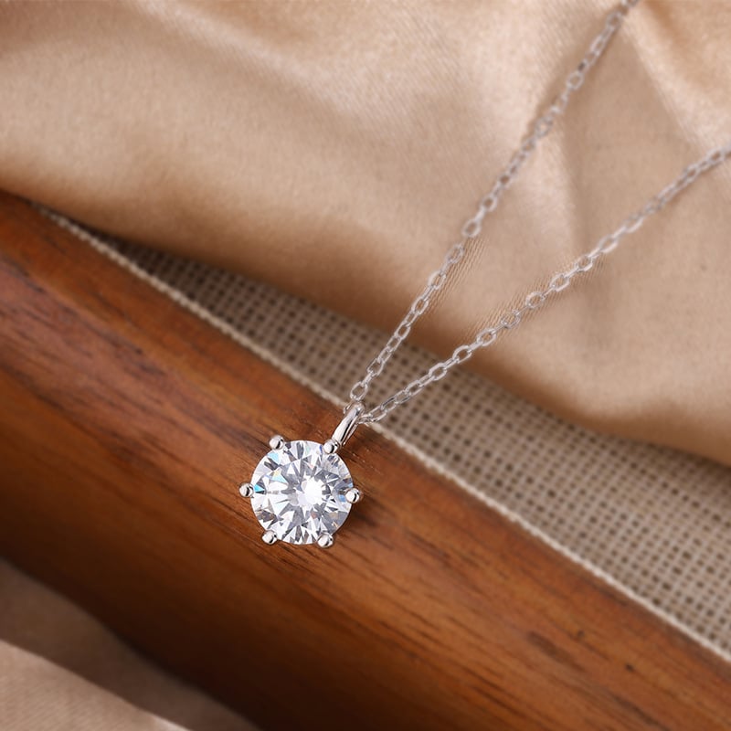 Colier din argint 999, pandantiv cu diamant unic, formă geometrică, stil ușor lux, lanț Flash o chain, 1,75 g