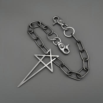 Ζώνη μέσης από τιτάνιο ατσάλι με αλυσίδα πεντάγραμμου, Unisex, στυλ πανκ χιπ-χοπ ντίσκο