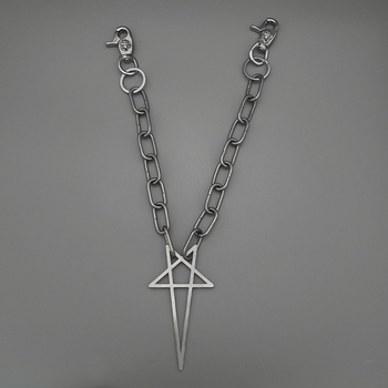 Ζώνη μέσης από τιτάνιο ατσάλι με αλυσίδα πεντάγραμμου, Unisex, στυλ πανκ χιπ-χοπ ντίσκο