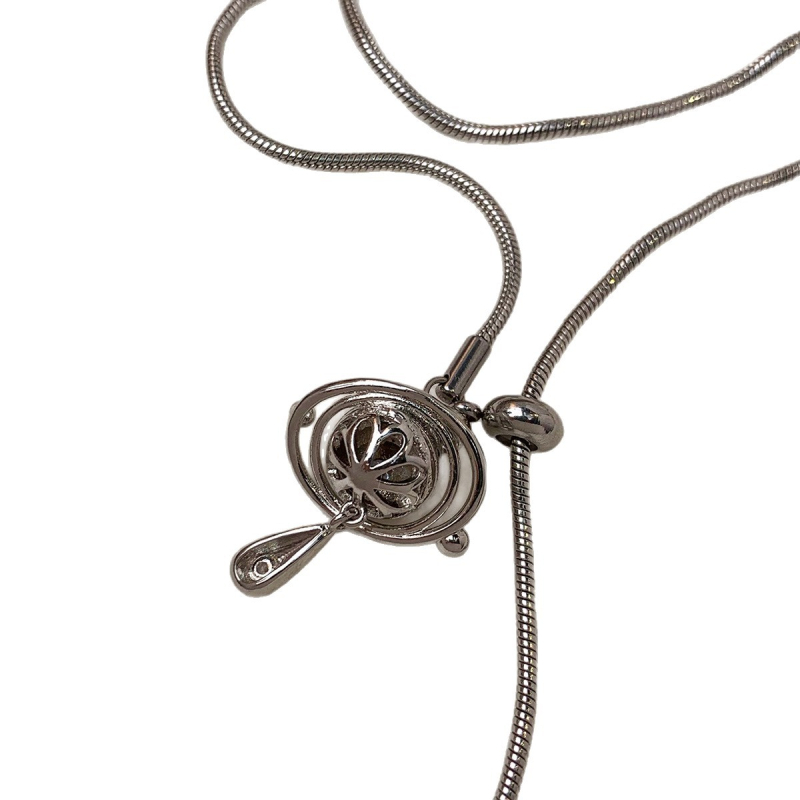 Κολιέ με έμπνευση από τον Κρόνο, γεωμετρικό σχέδιο, χειροποίητο, χαλκός με μενταγιόν από κράμα, INS στυλ, άνοιξη 2025