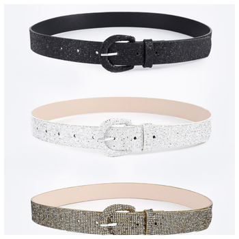 Női PU bőr ruhához készült öv strasszos díszítéssel, ötvözet csattal, pin csattal, 2–4 cm szélesség, All-Match stílus