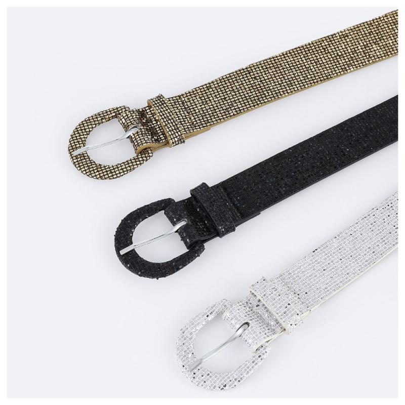 Női PU bőr ruhához készült öv strasszos díszítéssel, ötvözet csattal, pin csattal, 2–4 cm szélesség, All-Match stílus