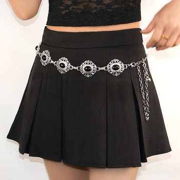 Μεταλλική αλυσίδα μέσης για γυναίκες, ευέλικτο στυλ, μήκος 110 εκ, πλάτος 4 εκ