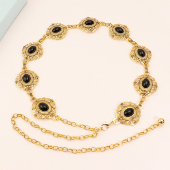 Μεταλλική αλυσίδα μέσης για γυναίκες, ευέλικτο στυλ, μήκος 110 εκ, πλάτος 4 εκ