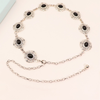 Μεταλλική αλυσίδα μέσης για γυναίκες, ευέλικτο στυλ, μήκος 110 εκ, πλάτος 4 εκ