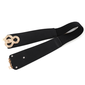 Ζώνη μέσης από τεχνητό δέρμα με αγκράφα από κράμα, κλείσιμο με αγκράφα, πλάτος άνω των 4 cm, υψηλή ελαστικότητα, για φορέματα και εξωτερικά ρούχα