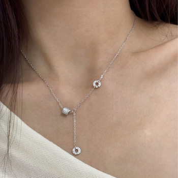 Γεωμετρικό κολιέ από χαλκό, γλυκό στυλ, καλοκαίρι 2025