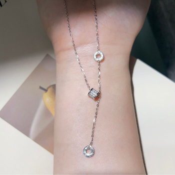 Γεωμετρικό κολιέ από χαλκό, γλυκό στυλ, καλοκαίρι 2025