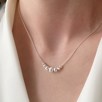 Colier: Argint 925 cu ochi de pisică pe lanț geometric șarpe, lucrat manual, cu mai multe straturi