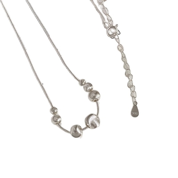 Colier: Argint 925 cu ochi de pisică pe lanț geometric șarpe, lucrat manual, cu mai multe straturi