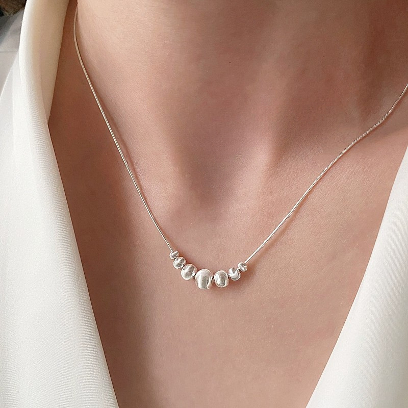 Colier: Argint 925 cu ochi de pisică pe lanț geometric șarpe, lucrat manual, cu mai multe straturi