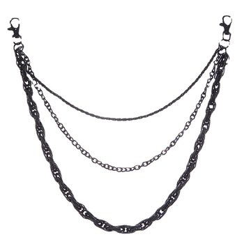 Lan Da μεταλλική ζώνη μέσης τριών στρώσεων, στυλ χιπ-χοπ, καουμπόϊκος σχεδιασμός, ferroalloy, unisex, προσαρμόσιμη