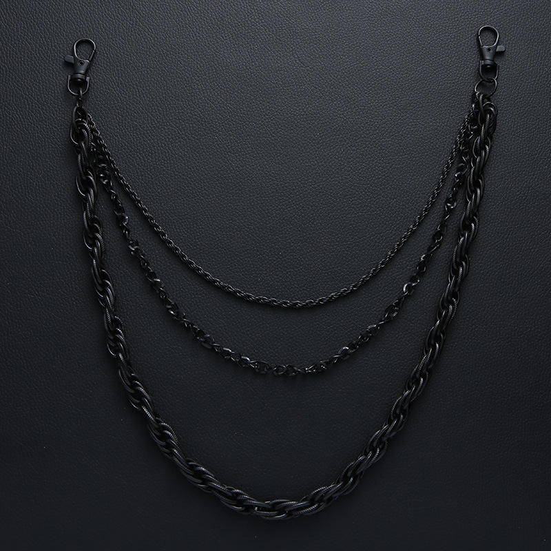 Lan Da μεταλλική ζώνη μέσης τριών στρώσεων, στυλ χιπ-χοπ, καουμπόϊκος σχεδιασμός, ferroalloy, unisex, προσαρμόσιμη