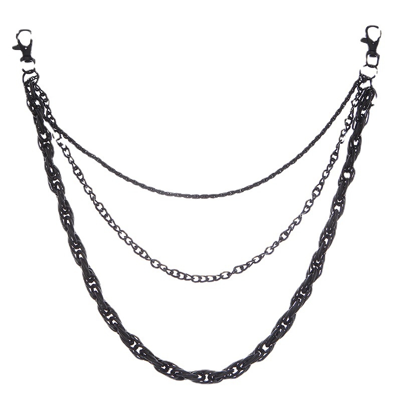 Lan Da μεταλλική ζώνη μέσης τριών στρώσεων, στυλ χιπ-χοπ, καουμπόϊκος σχεδιασμός, ferroalloy, unisex, προσαρμόσιμη