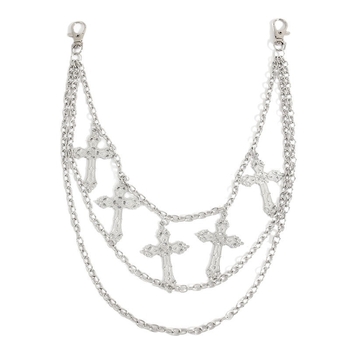 Μεταλλική ζώνη μέσης με σταυρό - Unisex, Πολυεπίπεδη πανκ αξεσουάρ, Πλάτος 2 εκ, Κυκλοφόρησε άνοιξη 2025