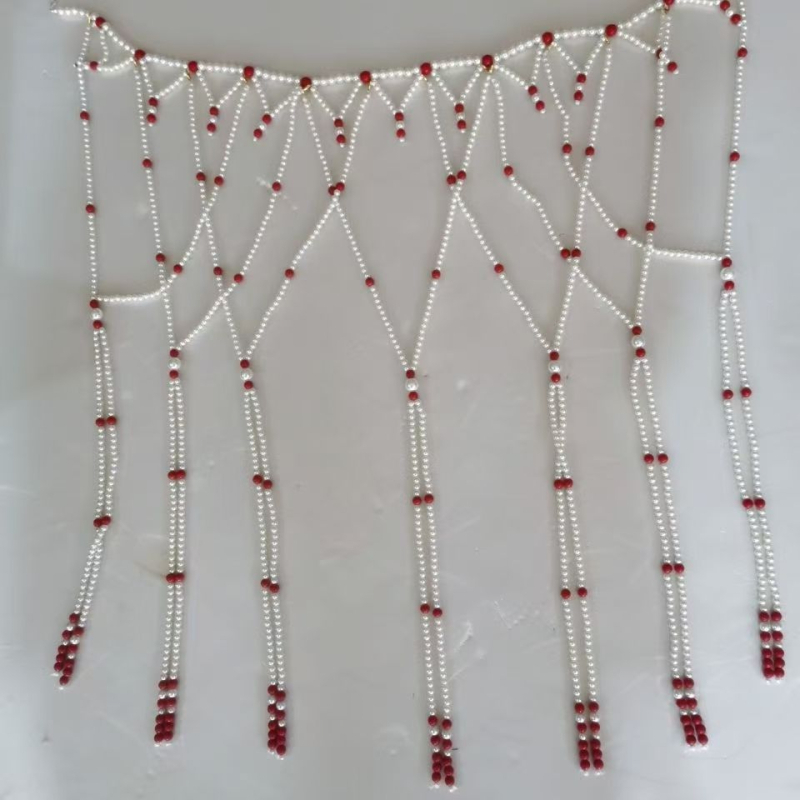 Hanfu pojasni lanac s dugim perlama i dugim resicama, dvostruki krug, elegantan stil, duljina 60–80 cm, proljeće 2024 izlazak