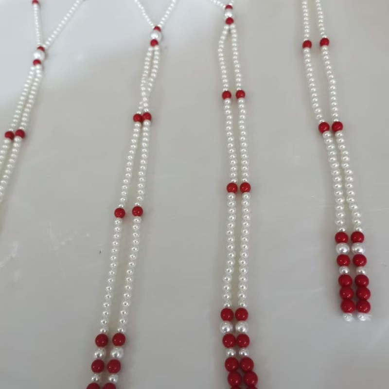 Hanfu pojasni lanac s dugim perlama i dugim resicama, dvostruki krug, elegantan stil, duljina 60–80 cm, proljeće 2024 izlazak