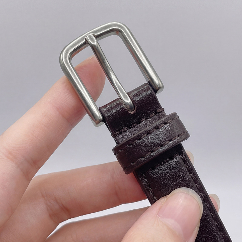 Женски колан за рокля и дънки — PU материал, катарама от сплав, закопчаване с щифт, тънък стил, ширина под 2 см, електроплакиран