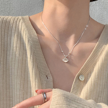 Κολιέ από 925 ασήμι, κινέζικου στυλ με μοτίβο σύννεφων, αλυσίδα με σταυρό, γυναικείο ρετρό κόσμημα