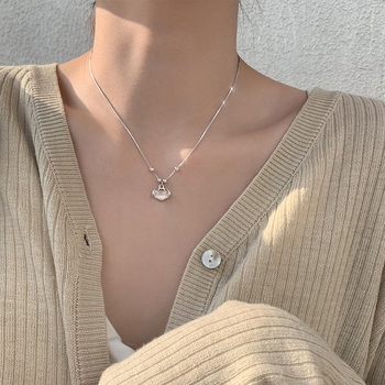 Κολιέ από 925 ασήμι, κινέζικου στυλ με μοτίβο σύννεφων, αλυσίδα με σταυρό, γυναικείο ρετρό κόσμημα