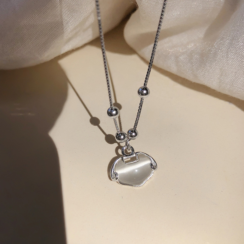 Κολιέ από 925 ασήμι, κινέζικου στυλ με μοτίβο σύννεφων, αλυσίδα με σταυρό, γυναικείο ρετρό κόσμημα