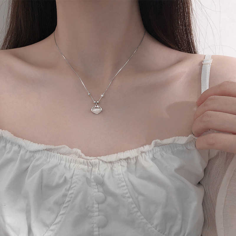 Κολιέ από 925 ασήμι, κινέζικου στυλ με μοτίβο σύννεφων, αλυσίδα με σταυρό, γυναικείο ρετρό κόσμημα