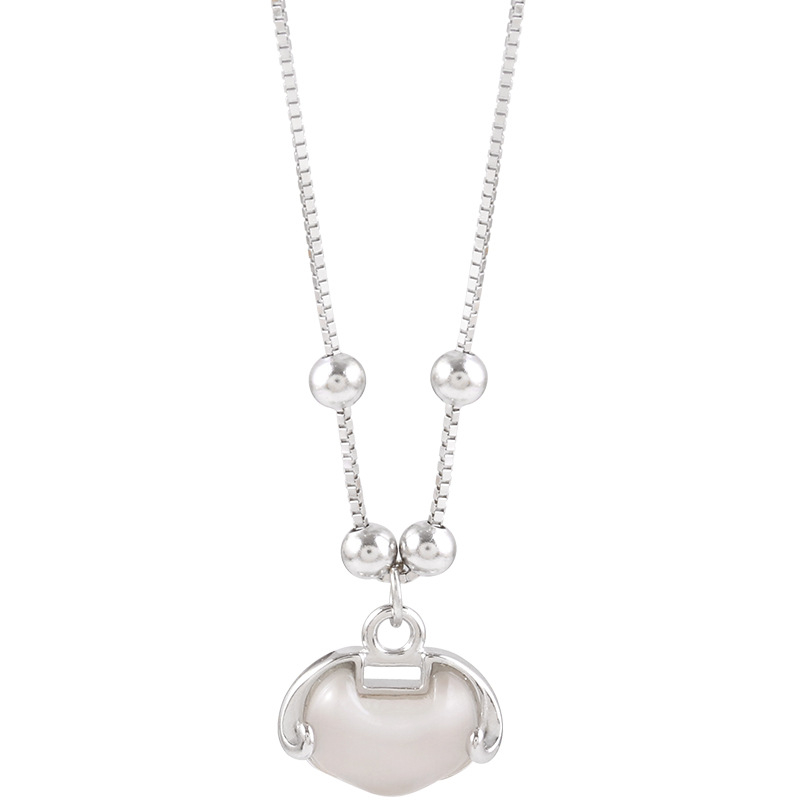 Κολιέ από 925 ασήμι, κινέζικου στυλ με μοτίβο σύννεφων, αλυσίδα με σταυρό, γυναικείο ρετρό κόσμημα