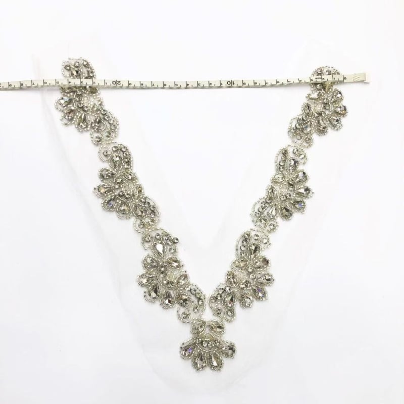 Dantelă din rayon, lucrată manual, cu mărgele și paiete, aplicație florală pentru haine de femei, rochii de mireasă, DIY